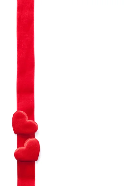 Coeur rouge et cadre en ruban pour Valentines isolées — Photo