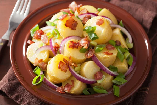 Insalata di patate con senape di cipolla di pancetta — Foto Stock