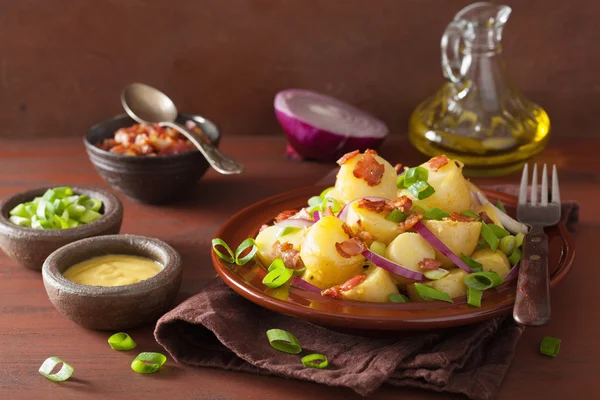 Insalata di patate con senape di cipolla di pancetta — Foto Stock