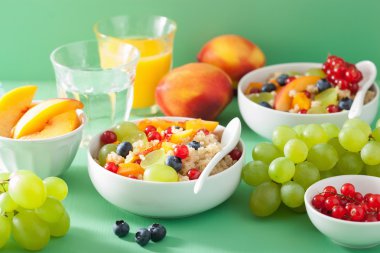 meyve ile sağlıklı kahvaltı quinoa berry nektarin yaban mersini g