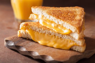 homemade grilled cheese sandwich for breakfast clipart