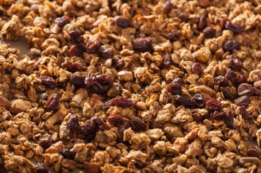 Kağıt arka plan yedekleme üzerinde sağlıklı ev yapımı granola
