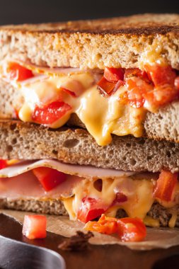 ızgara peynir sandviç jambon ve domates ile