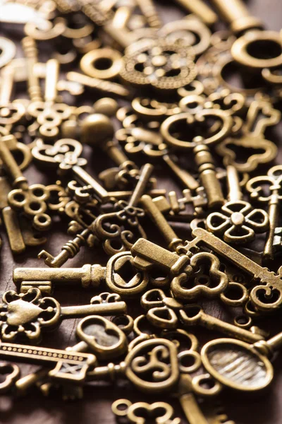 Steampunk starego rocznika metalowe klucze tło — Zdjęcie stockowe
