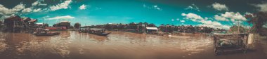 Panorama of floating village Kompong Phluk, Siem Reap clipart