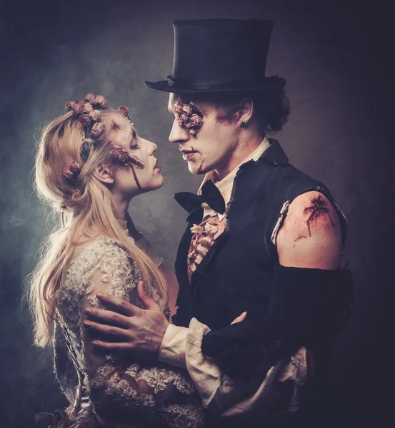 Romantic zombie couple — Stock Photo, Image
