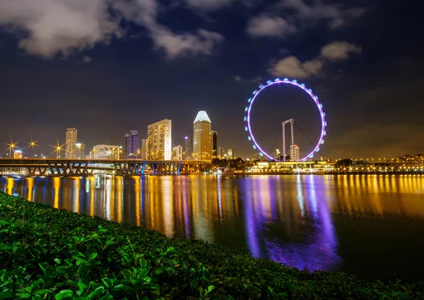 Grande roue et gratte-ciel modernes — Photo