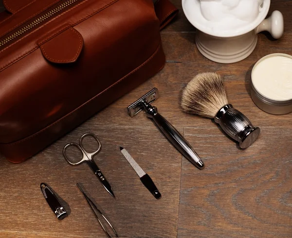 Gentleman's accessoires op een luxe-bord — Stockfoto
