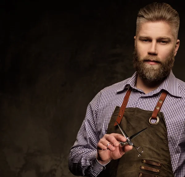 Stylish barber with beard — Stock Photo, Image