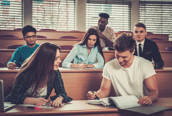 Multinationale Gruppe fröhlicher Studenten — Stockfoto