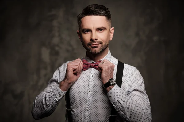 Stylish man with bow tie — Stock Photo, Image