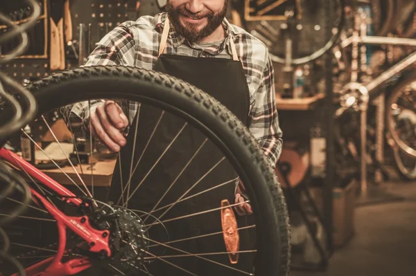 Stijlvolle fiets monteur — Stockfoto