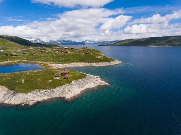 Increíble vista aérea de las islas panorámicas de Noruega . — Foto de Stock