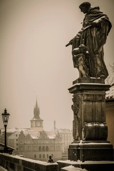 Statue sur un pont Charles à Prague — Photo