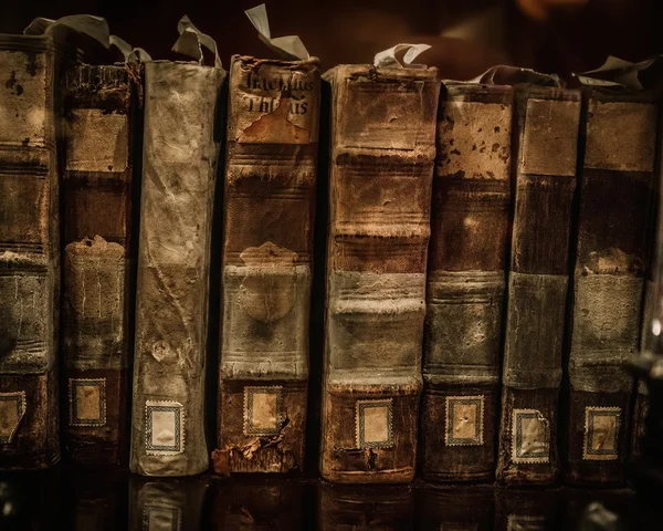 Livres anciens dans une rangée — Photo