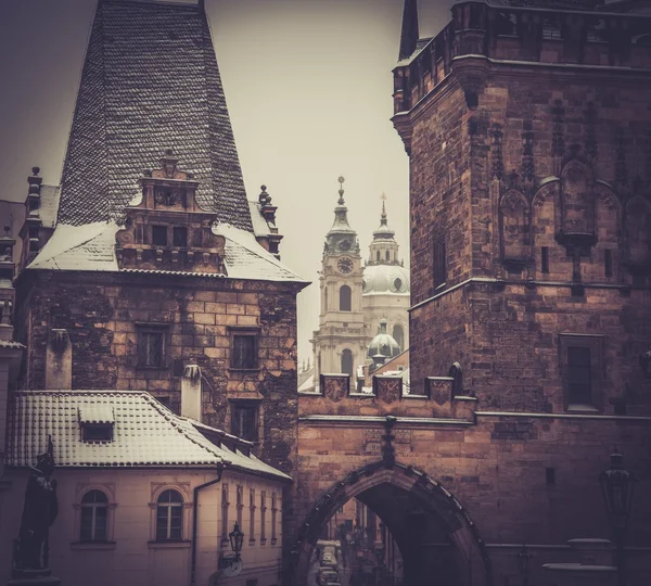 Buildings near river in Prague — Stock Photo, Image