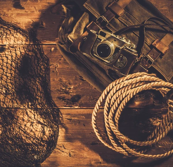 Концепция морских путешественников в деревянном интерьере — стоковое фото