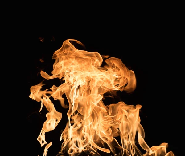 Burning flame on black background — Stock Photo, Image