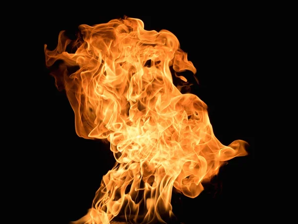 Burning flame on black background — Stock Photo, Image