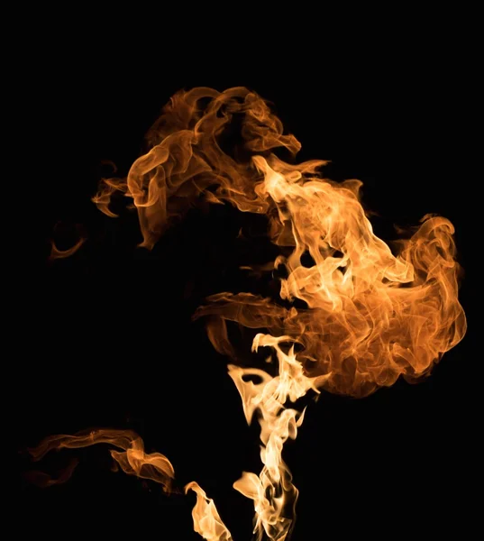 Burning flame on black background — Stock Photo, Image