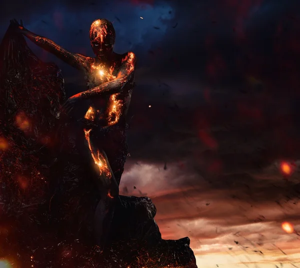 Varelse gjord av lava och brand — Stockfoto