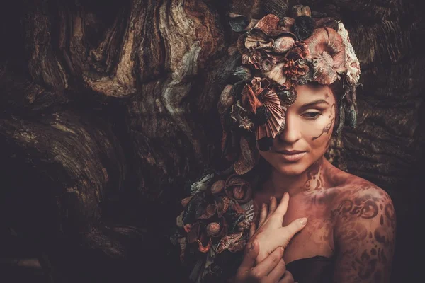 Nymph woman in a magical forest — Stock Photo, Image