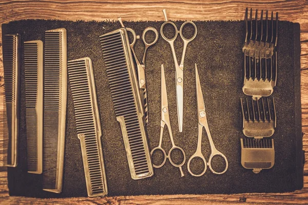 Hairstylists accessories in barber shop — Stock Photo, Image