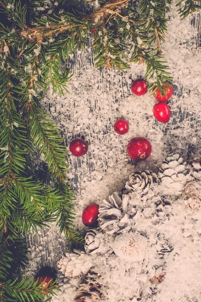 La corona de Navidad en la nieve — Foto de Stock