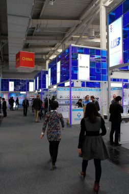 Hannover, Almanya - 13 Mart: Evet-umut üzerinde 13 Mart 2014 CeBIT bilgisayar Fuarı, hannover, Almanya, stand. dünyanın en büyük bilgisayar Fuarı CeBIT olduğunu