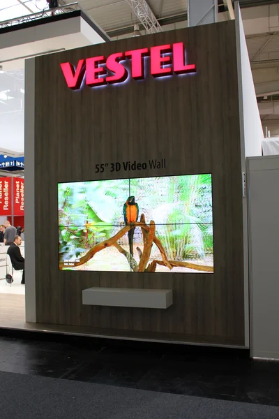 HANNOVER, GERMANY - MARCH 13: The stand of Vestel on March 13, 2014 at CEBIT computer expo, Hannover, Germany. CeBIT is the world's largest computer expo — Stock Photo, Image