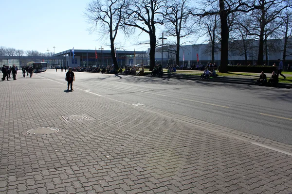 HANNOVER, GERMANY - MARCH 13: The exhibition ground on March 13, 2014 at CEBIT computer expo, Hannover, Germany. CeBIT is the world's largest computer expo — Stock Photo, Image