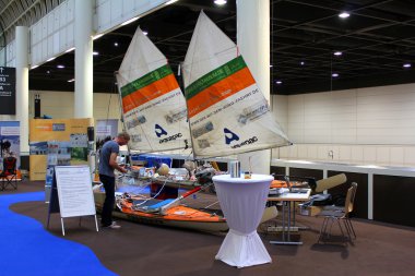 Hamburg, Almanya - 31 Ekim: Hanseboot Expo tarihinde 31 Ekim 2014 Hanseboot - uluslararası boat show, Hamburg, Almanya.