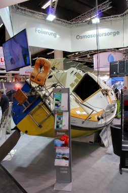 Hamburg, Almanya - 31 Ekim: Hanseboot Expo tarihinde 31 Ekim 2014 Hanseboot - uluslararası boat show, Hamburg, Almanya.