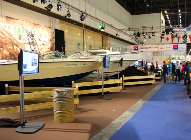Hamburg, Almanya - 31 Ekim: Hanseboot Expo tarihinde 31 Ekim 2014 Hanseboot - uluslararası boat show, Hamburg, Almanya.