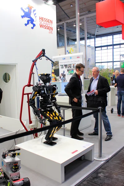 HANNOVER, GERMANIA - 20 MARZO: Lo stand di Hessen il 20 marzo 2015 presso CEBIT computer expo, Hannover, Germania. CeBIT è la più grande fiera di computer del mondo — Foto Stock