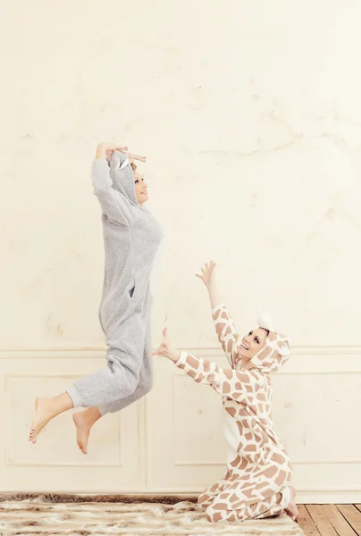 Playful women in pajamas — Stock Photo, Image