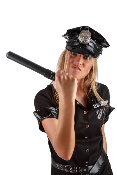Agressieve politie vrouw — Stockfoto