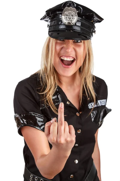 Una mujer con uniforme de policía — Foto de Stock