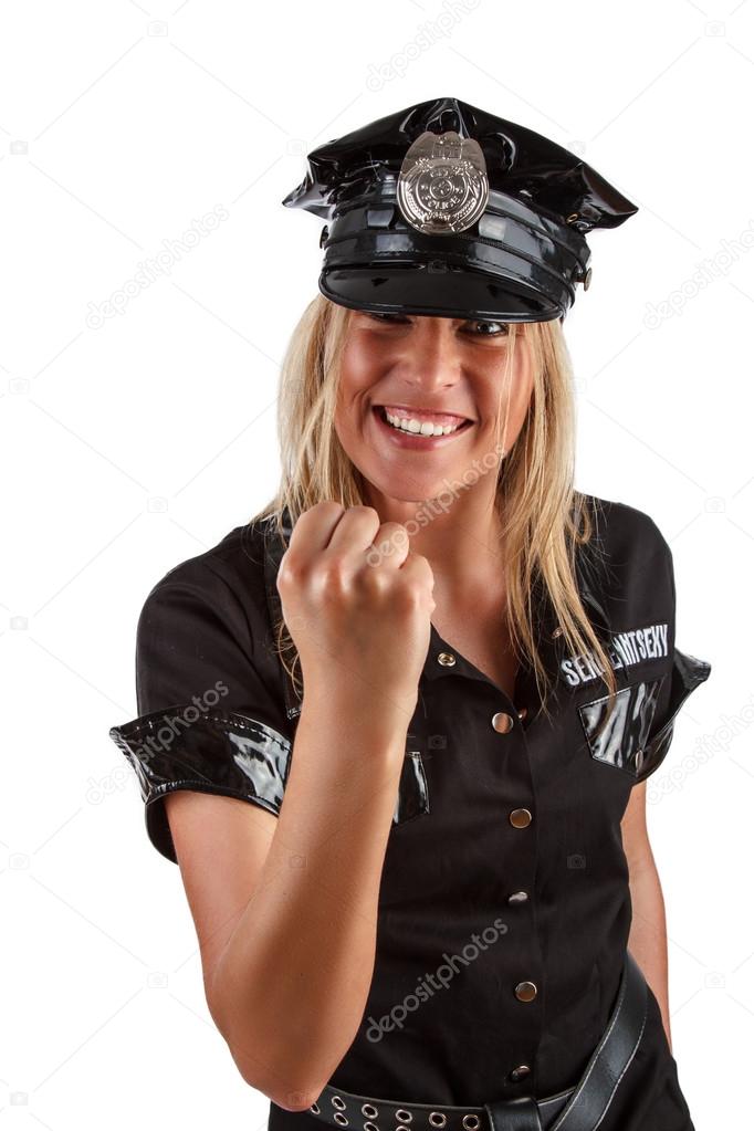 woman in a police uniform.