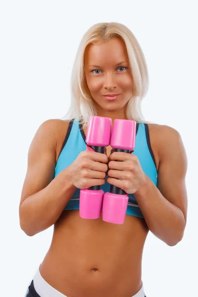 Rubia musculosa mujer — Foto de Stock