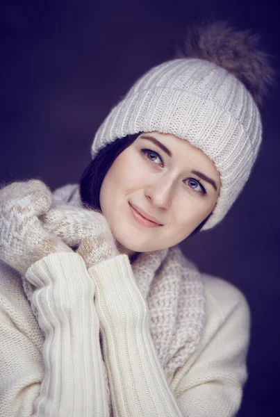 Woman in warm winter pullover — Stock Photo, Image