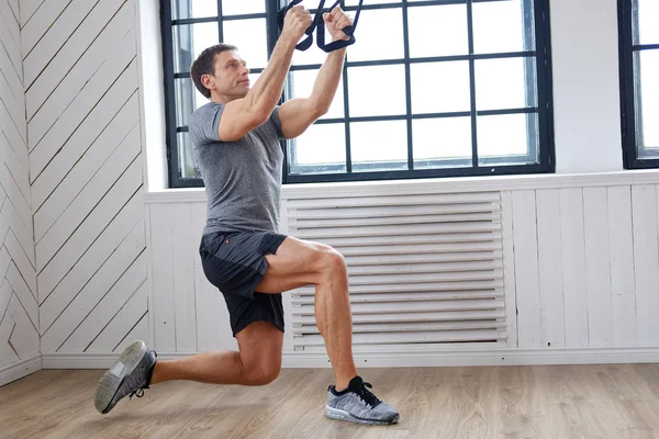 Middle age man doing workouts — Stock Photo, Image