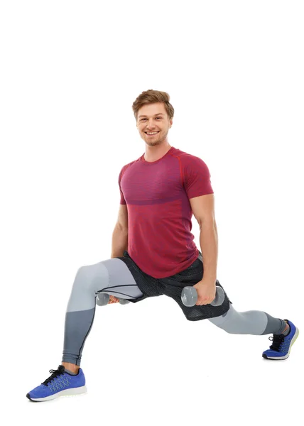 Mann macht Beintraining — Stockfoto