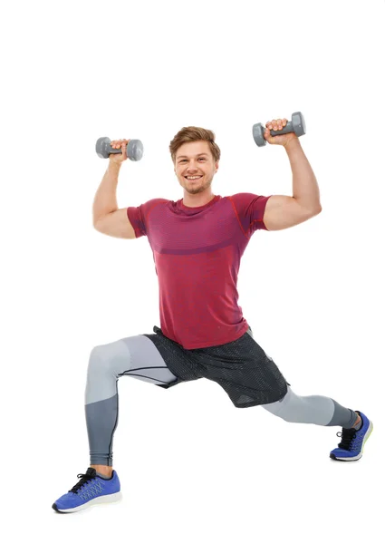 Homem fazendo exercícios pernas — Fotografia de Stock