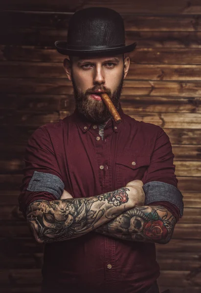 Bearded modern man in shirt. — Stock Photo, Image