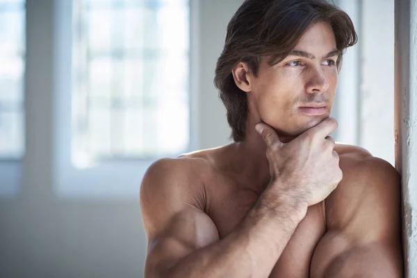 Portrait of shirtless muscular male — Stock Photo, Image