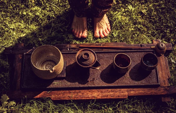 Traditionelle chinesische Teezeremonie — Stockfoto