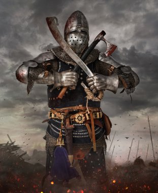 Knight ile savaş kılıç 