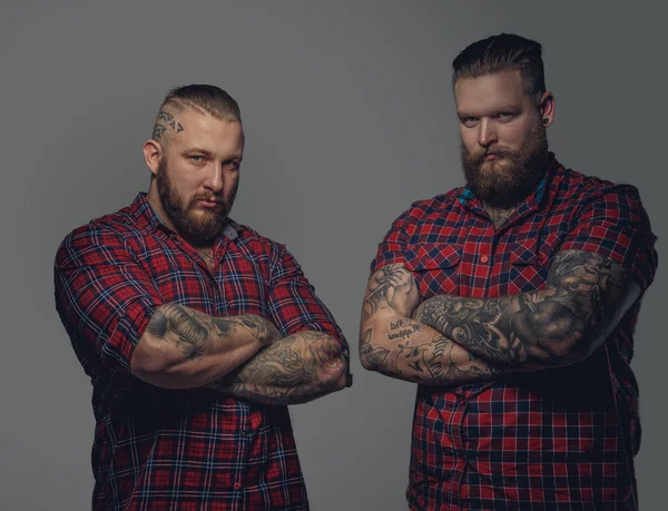 Two brutal hipsters — Stock Photo, Image