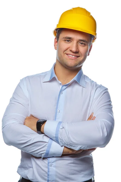 Trabalhador positivo masculino — Fotografia de Stock